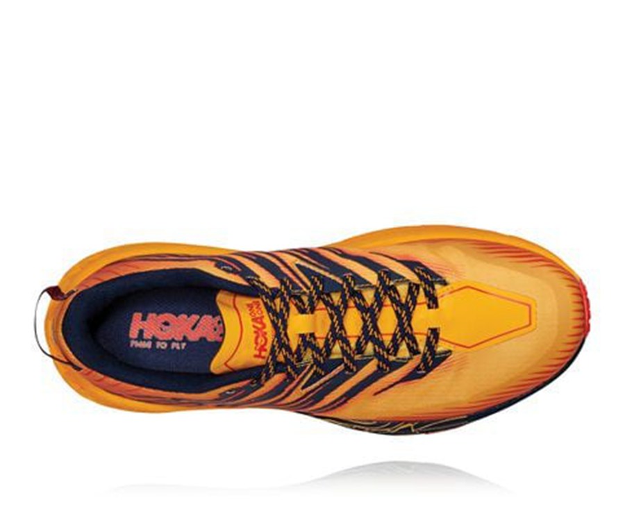 Hoka One One Mens Trail Shoes - Speedgoat 4 - Orange - RMEK46537